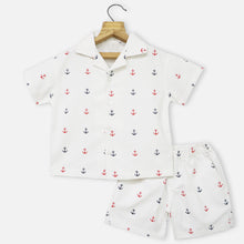 Load image into Gallery viewer, White Shirt With Shorts Cotton Co-Ord Set
