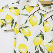 Load image into Gallery viewer, White Lemon Printed Shirt With Shorts Co-Ord Set
