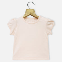 Load image into Gallery viewer, White Dungaree Dress With Peach Top
