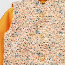 Load image into Gallery viewer, Yellow Nehru Jacket With Yellow Kurta &amp; Dhoti
