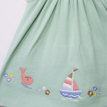 Load image into Gallery viewer, White Printed Half Sleeves Top With Green Frock
