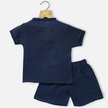 Load image into Gallery viewer, Blue Half Sleeves Muslin Night Suit
