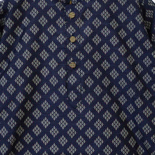 Load image into Gallery viewer, Navy Blue Geometric Kurta With Pajama
