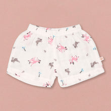 Load image into Gallery viewer, White Deer Printed Muslin Sleeveless Jabla With Shorts
