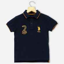 Load image into Gallery viewer, Navy Cotton Pique Polo T-Shirt
