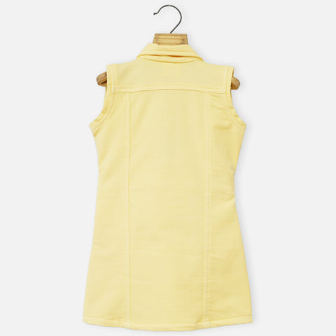 Yellow Embellished Sleeveless Dress