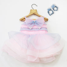 Load image into Gallery viewer, Pink Bow Embellished Party Dress With Pretty Wristbands
