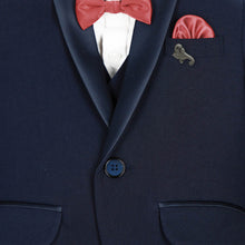 Load image into Gallery viewer, Navy Blue Waistcoat Set With White Shirt And Pants
