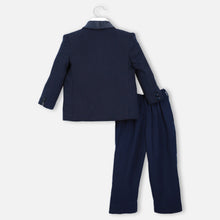 Load image into Gallery viewer, Navy Blue Waistcoat Set With White Shirt And Pants
