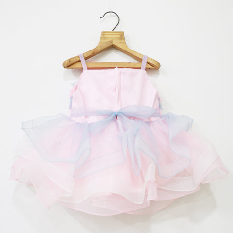 Pink Bow Embellished Party Dress With Pretty Wristbands