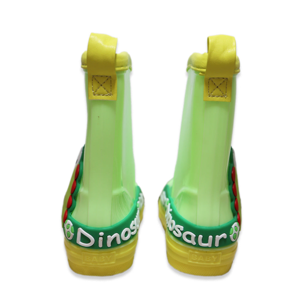 Green Dinosaur Rain Gumboots