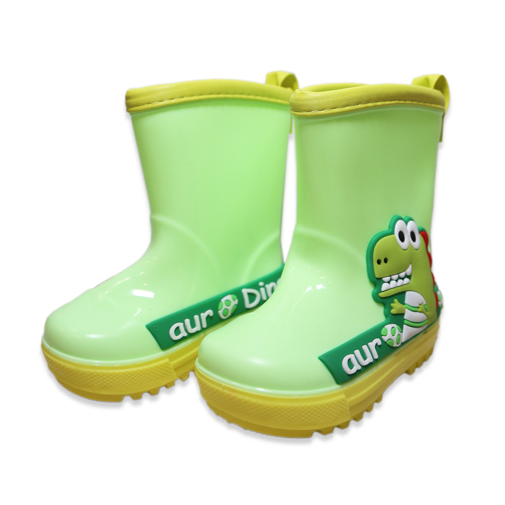 Green Dinosaur Rain Gumboots