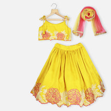 Load image into Gallery viewer, Yellow Floral Embroidered Lehenga Set
