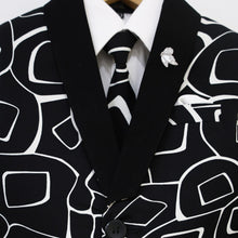 Load image into Gallery viewer, Black Abstract Printed Blazer With White Shirt &amp; Pant
