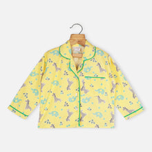 Load image into Gallery viewer, Yellow Elephant Theme Full Sleeves Night Suit

