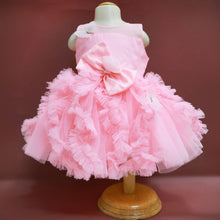 Load image into Gallery viewer, Pink &amp; White Bow Embellished Sleeveless Party Dress
