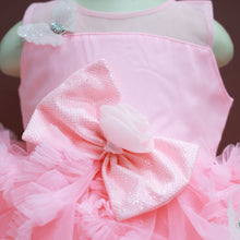 Load image into Gallery viewer, Pink &amp; White Bow Embellished Sleeveless Party Dress
