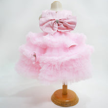 Load image into Gallery viewer, Pink Bow Embellished Layered Party Dress
