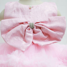 Load image into Gallery viewer, Pink Bow Embellished Layered Party Dress
