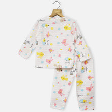 Load image into Gallery viewer, Pink &amp; Blue Chevron Printed Full Sleeves Muslin Night Suit
