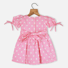 Load image into Gallery viewer, Pink Polka Dots Dress With White Bloomer

