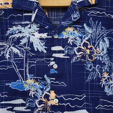 Load image into Gallery viewer, Navy Blue Beach Theme Shirt With Shorts Cotton Co-Ord Set
