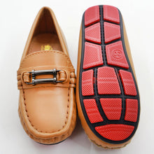 Load image into Gallery viewer, Tan Slip On Loafers With Metal Buckle
