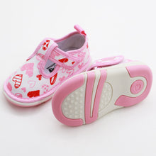 Load image into Gallery viewer, Pink Heart Printed Velcro Strap Casual Shoes With Chu Chu Music Sound
