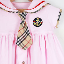 Load image into Gallery viewer, Sailor Cotton Dress With Bloomer- Yellow &amp; Pink
