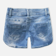 Load image into Gallery viewer, Blue Front Painted Denim Shorts
