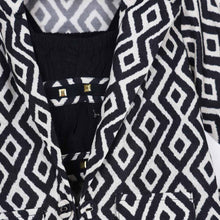 Load image into Gallery viewer, Black Aztec Blazer With Smocked Crop Top &amp; Palazzo Pants Co-Ord Set
