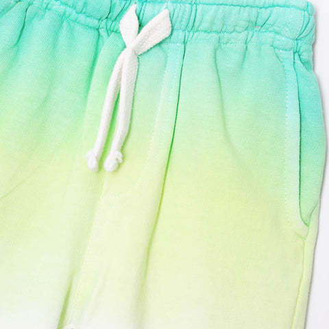 Green Ombre Cotton Shorts