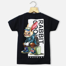 Load image into Gallery viewer, Navy &amp; Grey Graphic Printed T-Shirt
