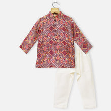 Load image into Gallery viewer, Purple Geometric Printed Kurta With Pajama
