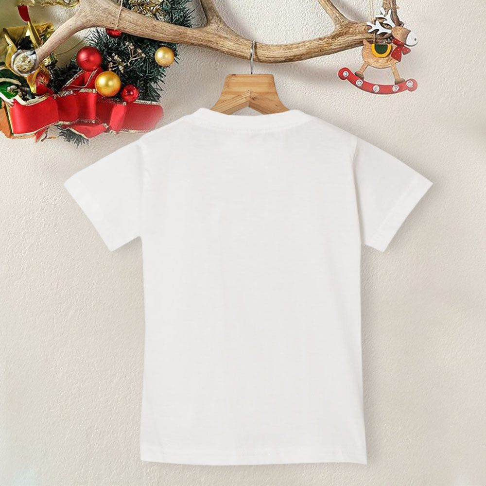 White Christmas Theme Half Sleeves Cotton T-Shirt