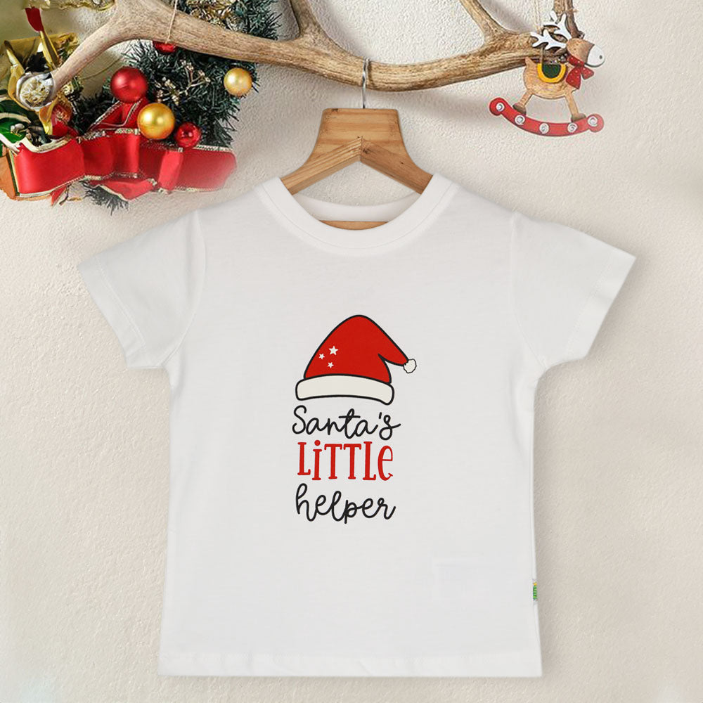 White Santa`s Little Helper Theme T-Shirt