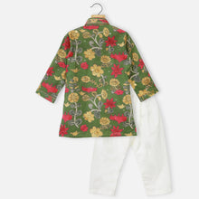 Load image into Gallery viewer, Green Mirror Embroidered Kurta With Pajama
