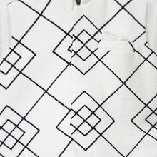 Load image into Gallery viewer, White Embroidered Nehru Jacket With Kurta &amp; Black Pajama
