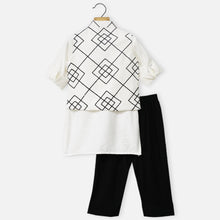 Load image into Gallery viewer, White Embroidered Nehru Jacket With Kurta &amp; Black Pajama
