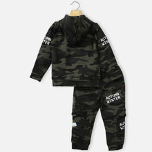 Load image into Gallery viewer, Green Camouflage Printed Hooded T-Shirt With Joggers Co-Ord Set
