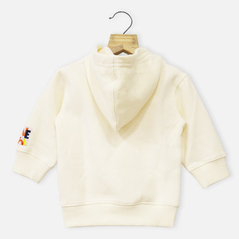 Ivory Benetton Hooded Neck Sweatshirt