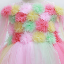 Load image into Gallery viewer, Pink Flower Embellished Cape Sleeves Party Dress
