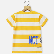 Load image into Gallery viewer, Orange &amp; Yellow Striped Short Sleeves T-Shirt
