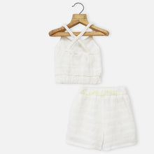 Load image into Gallery viewer, White Cross Back Top With Shorts Co-Ord Set
