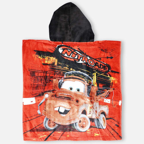 Red Nitroade Printed Hooded Poncho Towel