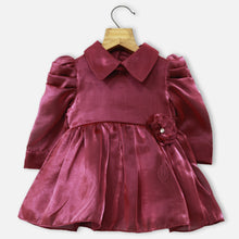 Load image into Gallery viewer, Maroon Collar Neck Party Dress
