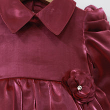 Load image into Gallery viewer, Maroon Collar Neck Party Dress
