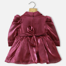 Load image into Gallery viewer, Maroon Collar Neck Party Dress
