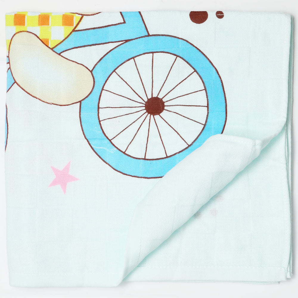 Blue Lovely Bears Printed Bath Towel