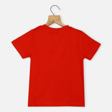 Load image into Gallery viewer, Graphic Printed Half Sleeves T-Shirt-Red, Grey &amp; Blue
